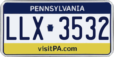 PA license plate LLX3532