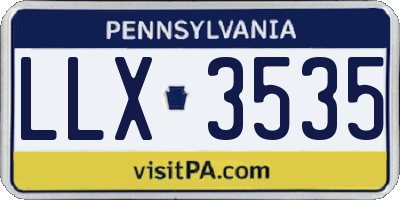 PA license plate LLX3535