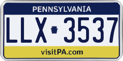PA license plate LLX3537