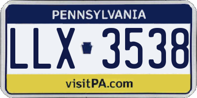 PA license plate LLX3538