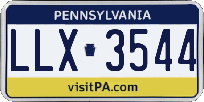 PA license plate LLX3544