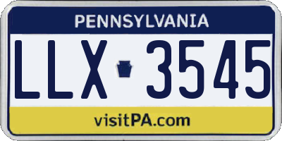 PA license plate LLX3545