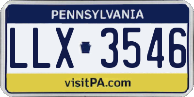 PA license plate LLX3546