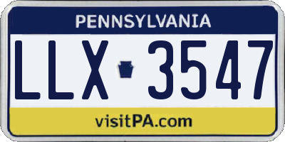 PA license plate LLX3547