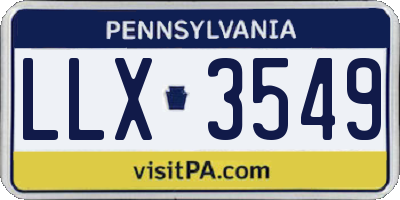 PA license plate LLX3549