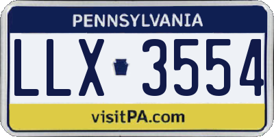 PA license plate LLX3554