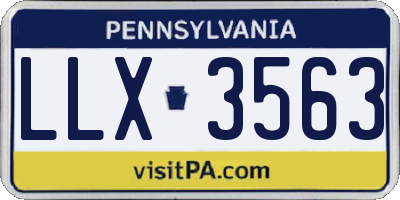 PA license plate LLX3563