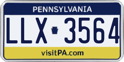 PA license plate LLX3564