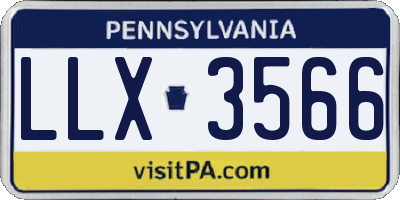 PA license plate LLX3566