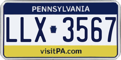 PA license plate LLX3567