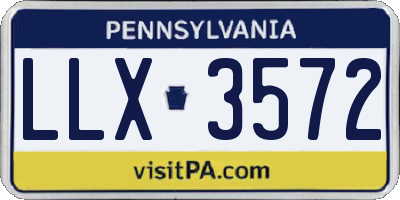 PA license plate LLX3572
