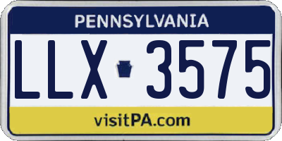 PA license plate LLX3575