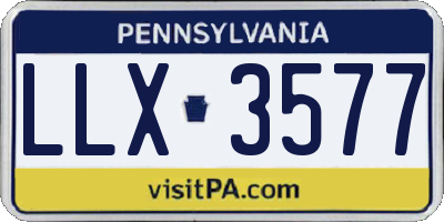 PA license plate LLX3577