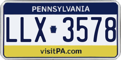 PA license plate LLX3578