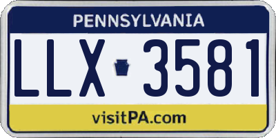 PA license plate LLX3581