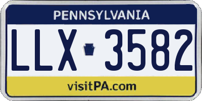 PA license plate LLX3582