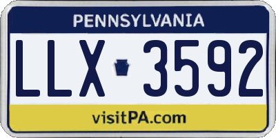 PA license plate LLX3592