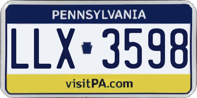 PA license plate LLX3598