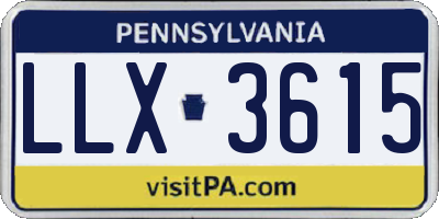 PA license plate LLX3615