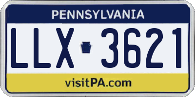 PA license plate LLX3621