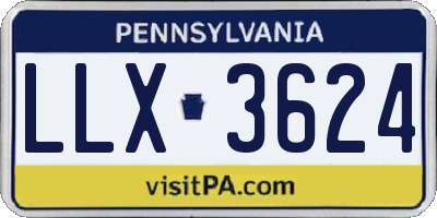 PA license plate LLX3624
