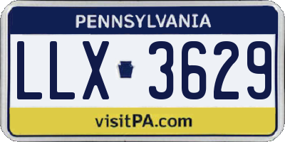 PA license plate LLX3629