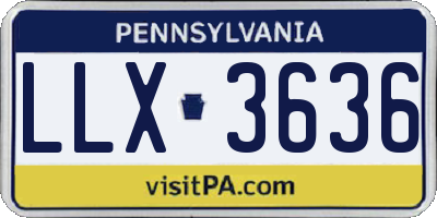 PA license plate LLX3636
