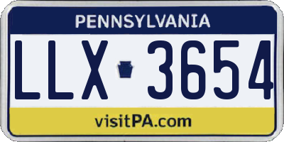 PA license plate LLX3654