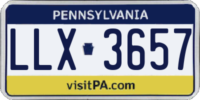 PA license plate LLX3657