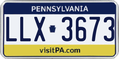 PA license plate LLX3673