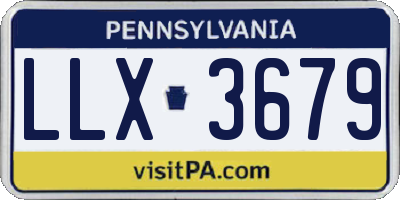 PA license plate LLX3679