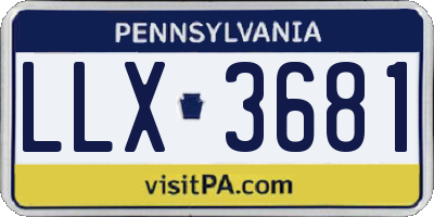 PA license plate LLX3681