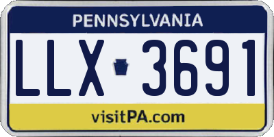 PA license plate LLX3691