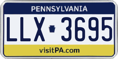 PA license plate LLX3695