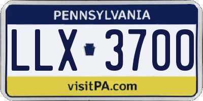 PA license plate LLX3700