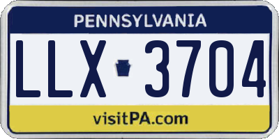 PA license plate LLX3704