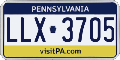 PA license plate LLX3705