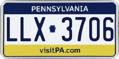 PA license plate LLX3706