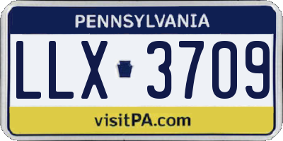 PA license plate LLX3709