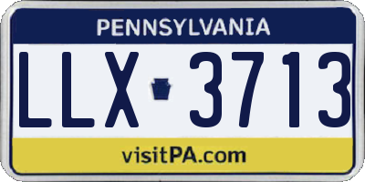 PA license plate LLX3713