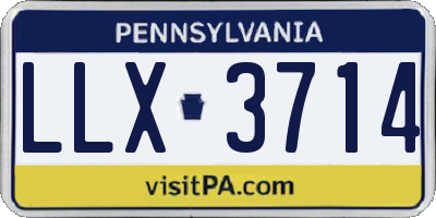 PA license plate LLX3714