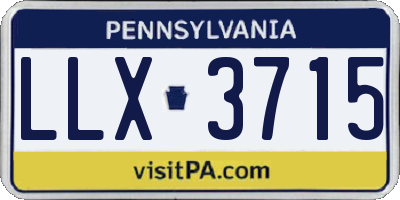 PA license plate LLX3715