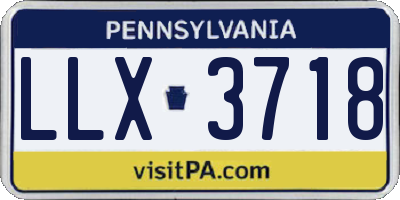 PA license plate LLX3718