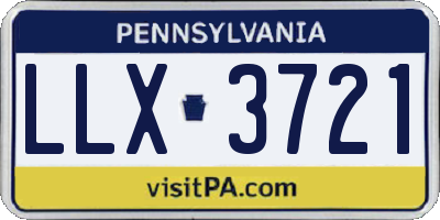 PA license plate LLX3721