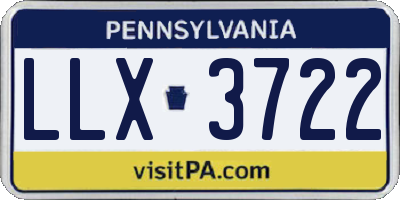 PA license plate LLX3722