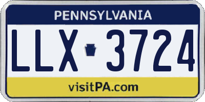 PA license plate LLX3724