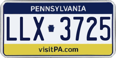 PA license plate LLX3725