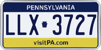 PA license plate LLX3727