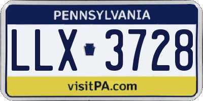PA license plate LLX3728