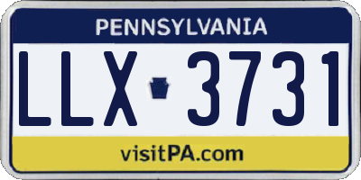 PA license plate LLX3731